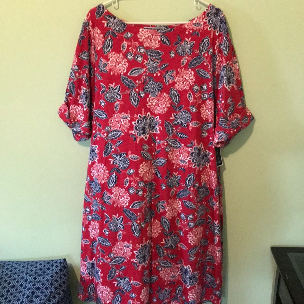 Boatneck Floral Dress